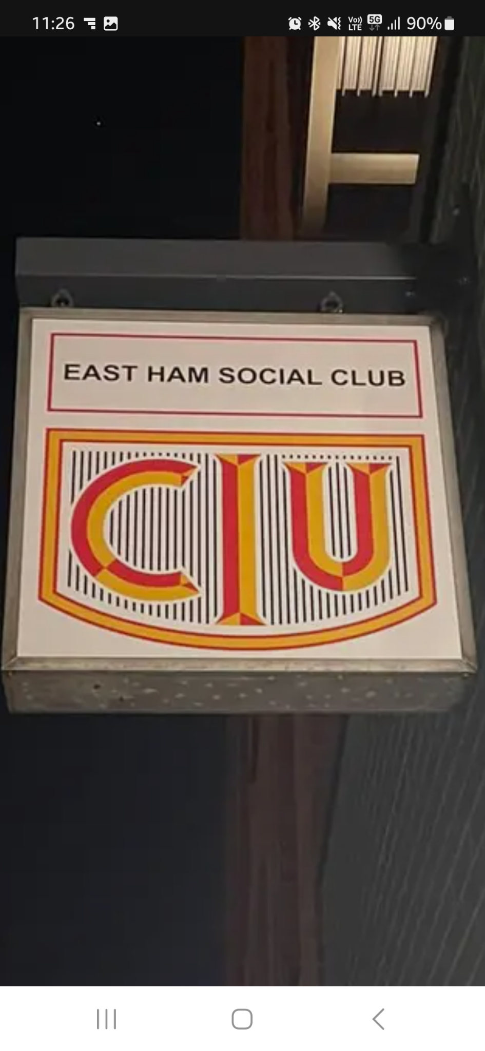 East Ham Social Club CIU sign