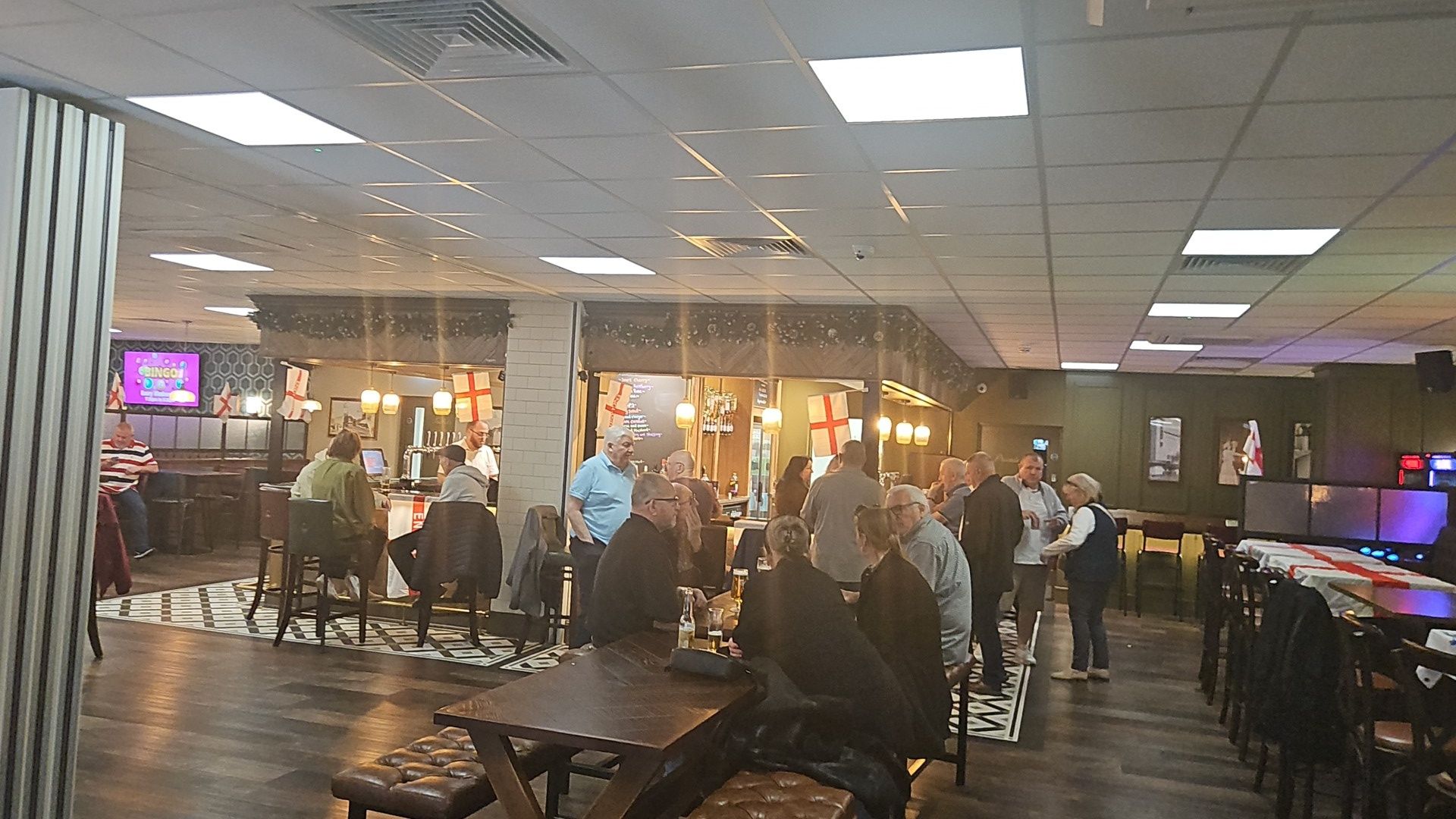 East Ham Social Club lounge and snooker area